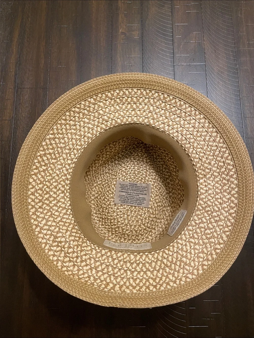 Eric Javits Straw Sun Hat UPF 50+ Wide Brim Packable Natural Tan - Picture 5 of 7
